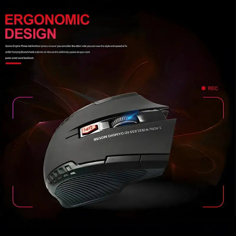 Mouse Receptor USB 6 Buttons Professional Optical Wireless Laptop PC Gamer
