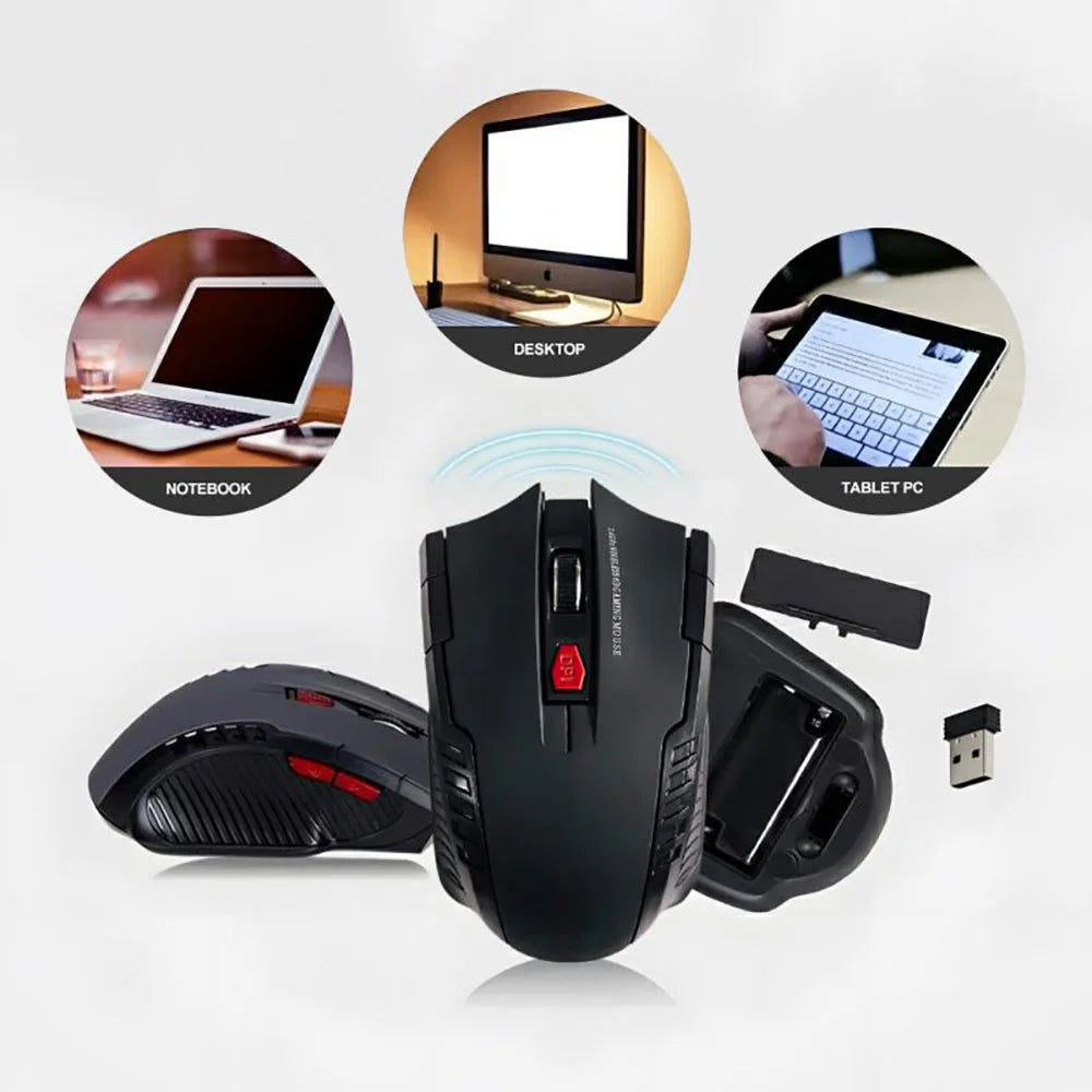 Mouse Receptor USB 6 Buttons Professional Optical Wireless Laptop PC Gamer